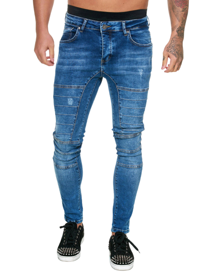 SHOPIQAT Men's Fashion High Waist Slim Jeans - Premium from shopiqat - Just $11.400! Shop now at shopiqat